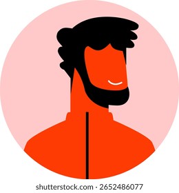 Hombre con un icono de barba Avatar Rojo