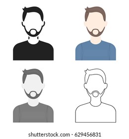 Man with beard icon cartoon. Single avatar,peaople icon from the big avatar cartoon.