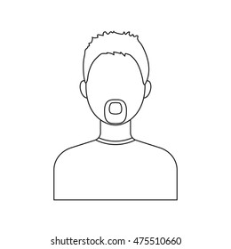 Man with a beard icon line. Single avatar,peopleicon from the big avatar line.
