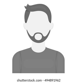 Man with beard icon monochrome. Single avatar,peaople icon from the big avatar monochrome.