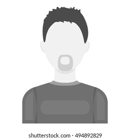 Man with a beard icon monochrome. Single avatar,peaople icon from the big avatar monochrome.