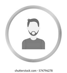 Man with beard icon monochrome. Single avatar,peaople icon from the big avatar monochrome.