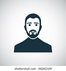 man beard icon, on white background
