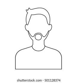Man with beard icon outline. Single avatar,people icon from the big avatar outline. stock vector