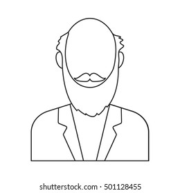 Man with beard icon outline. Single avatar,people icon from the big avatar outline. stock vector