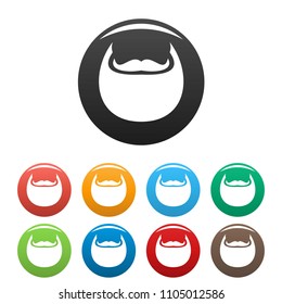 Man beard icon. Simple illustration of man beard vector icons set color isolated on white