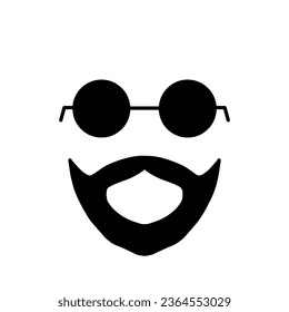 Man with Beard Icon, True Black Icon