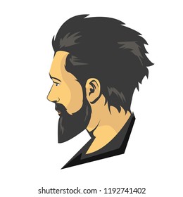 Man beard illustrated desogn