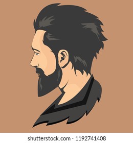 Man beard illustrated desogn