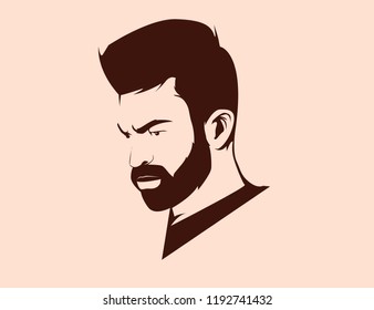 Man beard illustrated desogn