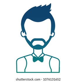 man with beard isolated icon