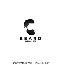 man beard logo design vector