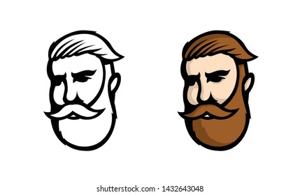 Man with beard mascot logo vector
