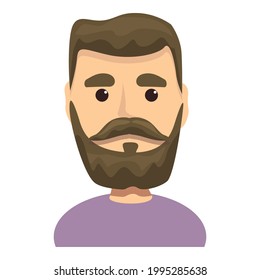 Man with beard and mustache icon. Cartoon of Man with beard and mustache vector icon for web design isolated on white background