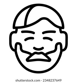 Hombre con barba e icono de la línea de bigote. Niño con ilustración vectorial de barba aislado en blanco. Estilo sin afeitar de contorno facial diseñado para y aplicación. Eps 10.