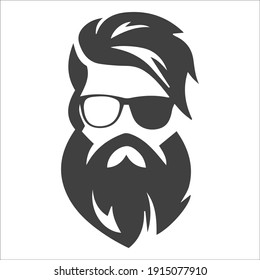 Man beard and mustache logo ,icon vector illustration