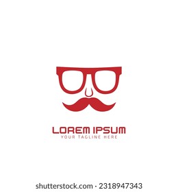 Man beard and mustache logo vector of man