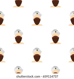Man with beard and mustache wearing turban pattern seamless for any design vector illustration