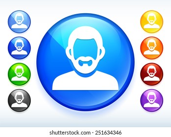 Man with Beard  on  Color Round Buttons