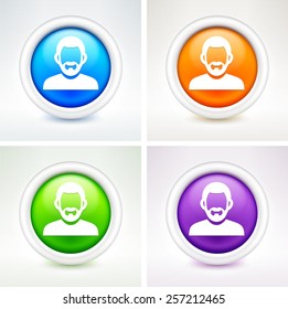 Man with Beard  on  Color Round Buttons