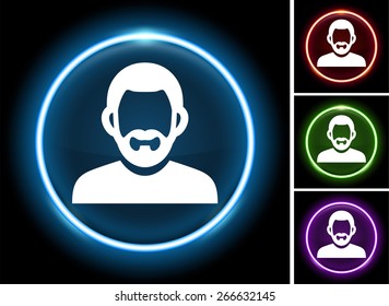 Man with Beard  on  Color Round Buttons