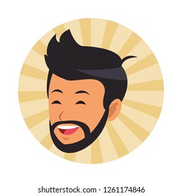 man with beard only face