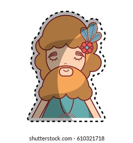 man with beard peace and love