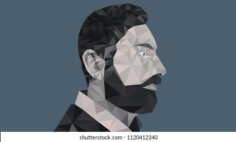Man with beard, profile