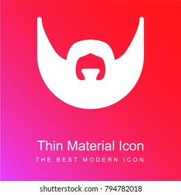 Man with Beard red and pink gradient material white icon minimal design