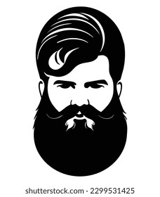 Mann mit Bartsilhouette-Logo