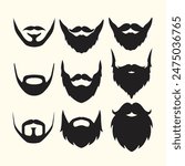 Man Beard Silhouette Vector Illustration