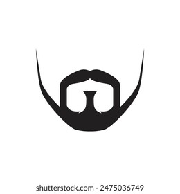 Man Beard Silhouette Vector Illustration