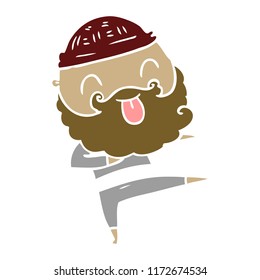 man with beard sticking out tongue