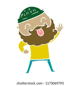 man with beard sticking out tongue