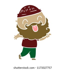 man with beard sticking out tongue