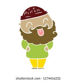 man with beard sticking out tongue