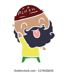 man with beard sticking out tongue