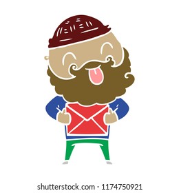 man with beard sticking out tongue