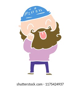 man with beard sticking out tongue