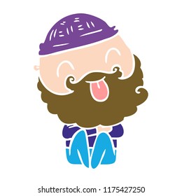 man with beard sticking out tongue