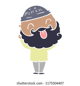 man with beard sticking out tongue