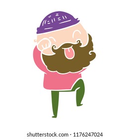 man with beard sticking out tongue