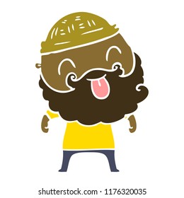 man with beard sticking out tongue