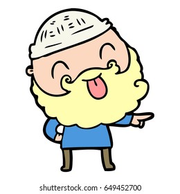 man with beard sticking out tongue