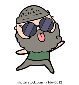 man with beard sticking out tongue