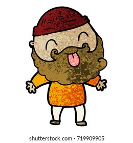 man with beard sticking out tongue