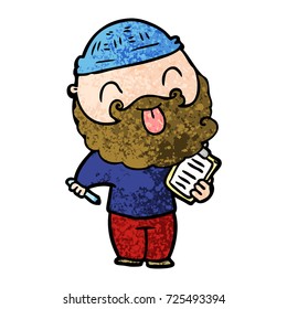 man with beard sticking out tongue