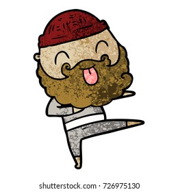 man with beard sticking out tongue