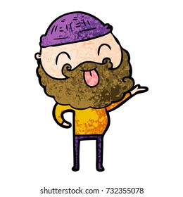 man with beard sticking out tongue