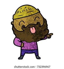 man with beard sticking out tongue